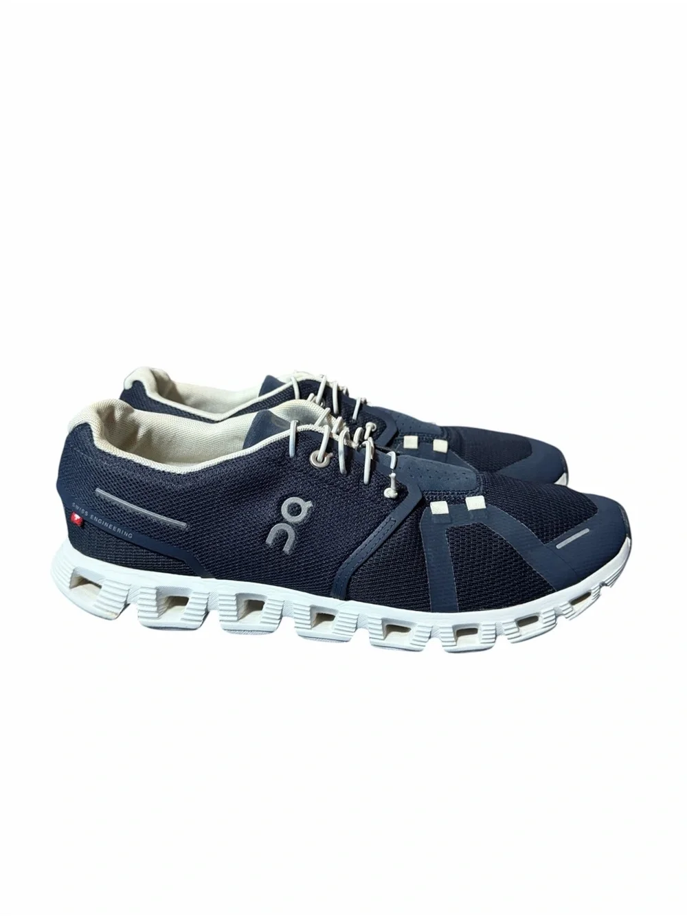 On Mens Cloud 6 Sneakers in Midnight Navy/White Sz 10